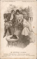 An Important Occasion, Newlywed Couple Anniversary Banter Postcard