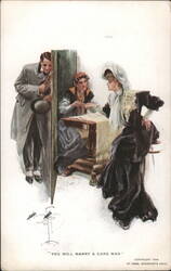 Fortune Teller Predicts "You Will Marry a Dark Man" Postcard