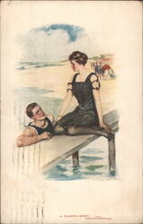 A Modern Siren, Art by Florence F. Underwood Postcard