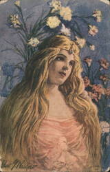 The Carnation Girl Postcard