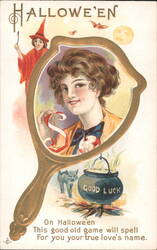 Halloween Apple Peel Postcard