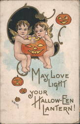 May Love Light Your Hallow-E'en Lantern! Postcard