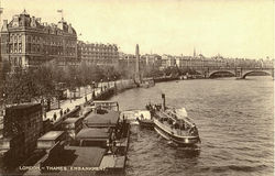 The Victorima Embakment London, England Postcard Postcard