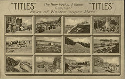 "TITLES" The New Postcard Game . Weston-super-Mare, England Somerset Postcard Postcard