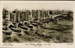 Old London Bridge East Side, England Postcard Postcard