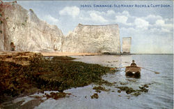 Swanage:Old Harry Rocks & Cliff Door England Postcard Postcard