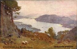 WINDRMERE,From Wansfell(Sunset) Ambleside Station, England Postcard Postcard