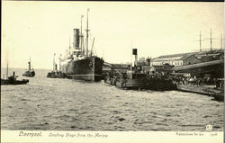 Liverpool.Landing Stage from the Mersey Postcard