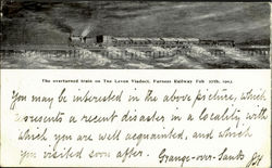 The Overturned train on The Leven Viaduct,Furness Railway Feb.27th.1903. Postcard