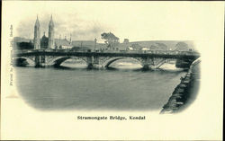 Stramongate Bridge Kendal, England Cumbria Postcard Postcard
