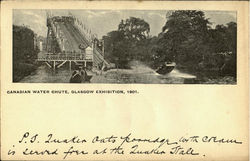 Canadian Water Chute,Glasgow Exhibition,1901 Postcard