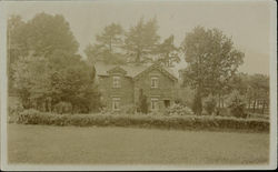 Old House With a Large Yard and Hedges Postcard