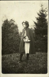 Little Girl with Basket Postcard