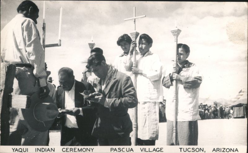 Yaqui Indian Ceremony Procession Pascua Village Tucson Arizona