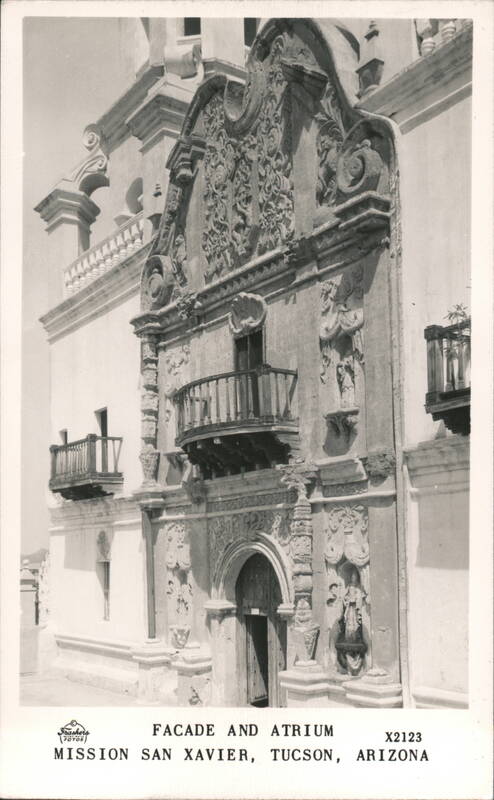 Mission San Xavier Facade and Atrium Tucson Arizona