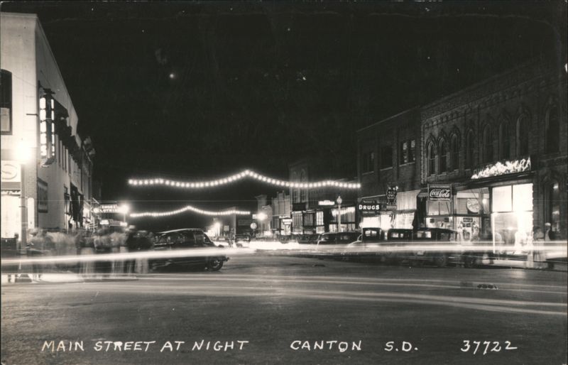Main Street at Night, Canton, South Dakota