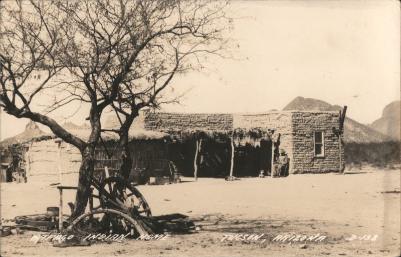 Papago Indian Home Adobe House Wagon Wheels Tucson Arizona