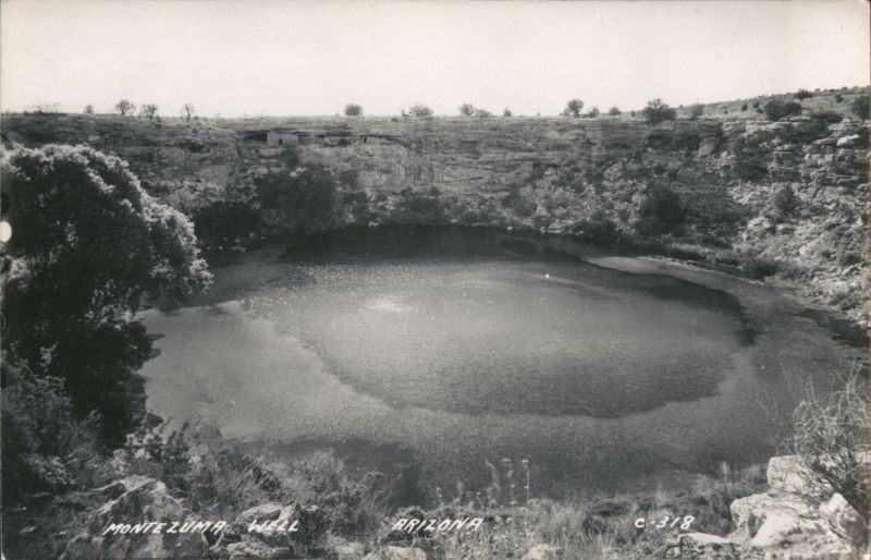 Montezuma Well Natural Limestone Sinkhole View Arizona