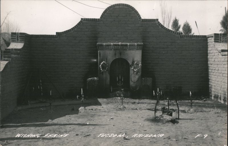 Wishing Shrine Adobe Structure with Candles Tucson Arizona