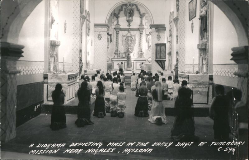 Diorama of Mass at Tumacacori Mission Near Nogales Arizona