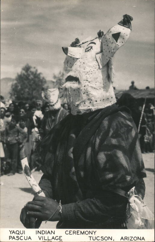 Yaqui Indian Ceremony Masked Dancer Pascua Village Tucson Arizona