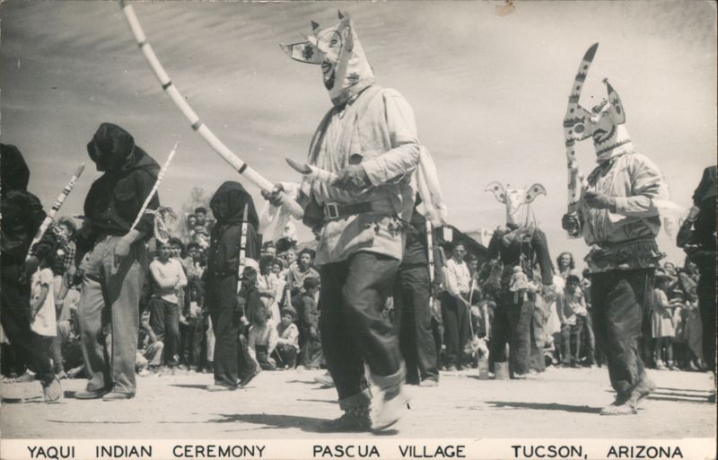 Yaqui Indian Ceremony Dancers Pascua Village Tucson Arizona