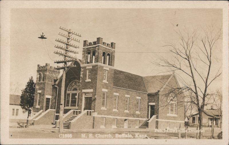 M. E. Church with Crenellated Tower, Buffalo, Kansas