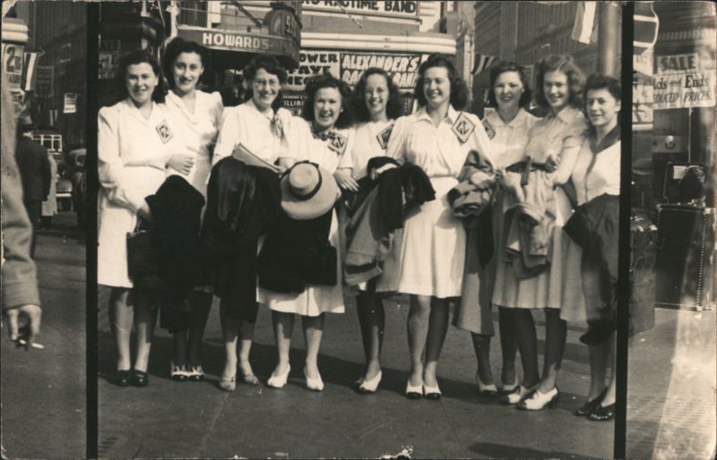 Group of Women with GC Badges, San Francisco Street 1941 California