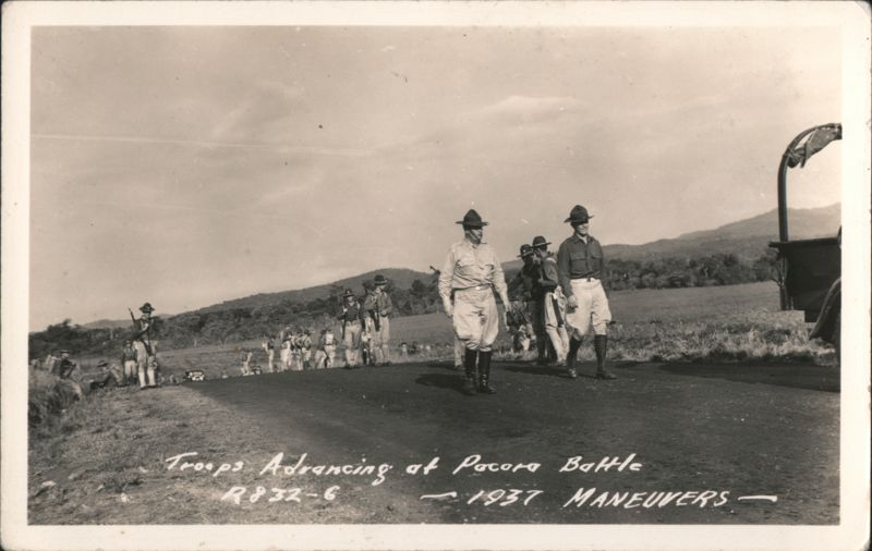 Troops Advancing at Pacora Battle, 1937 Maneuvers, Panama