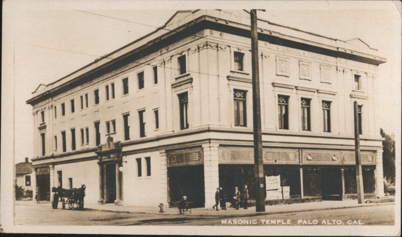 Masonic Temple Building, Horse Carriage, Palo Alto California
