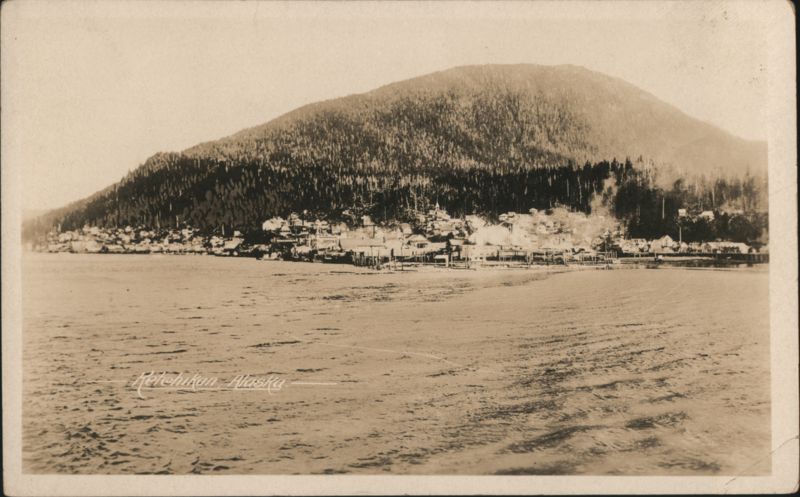 Ketchikan Waterfront View with Forested Mountain Alaska