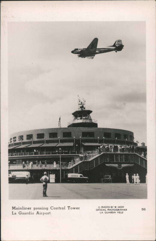 Mainliner Passing Control Tower La Guardia Airport New York