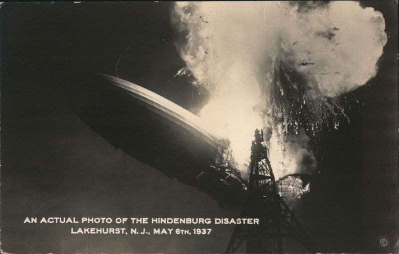 Hindenburg Disaster Explosion Lakehurst NJ May 6 1937 New Jersey