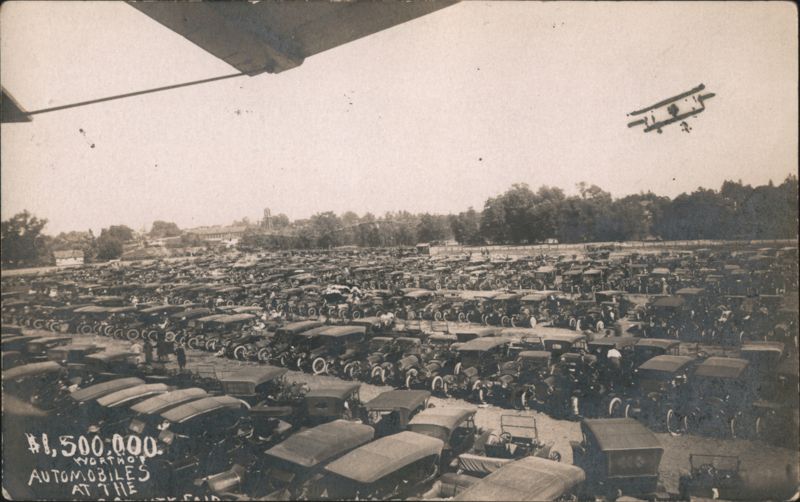 $1,500,000 Worth of Automobiles Hillsdale Fair 1914 Biplane Michigan