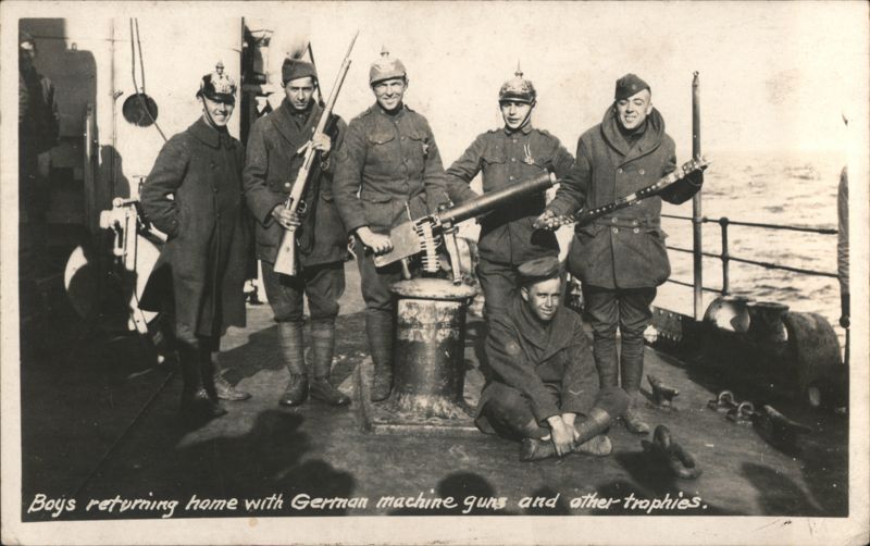WWI Soldiers Returning Home with German War Trophies