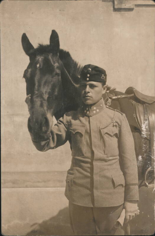 Austro-Hungarian Soldier Zugsführer with Horse Horses