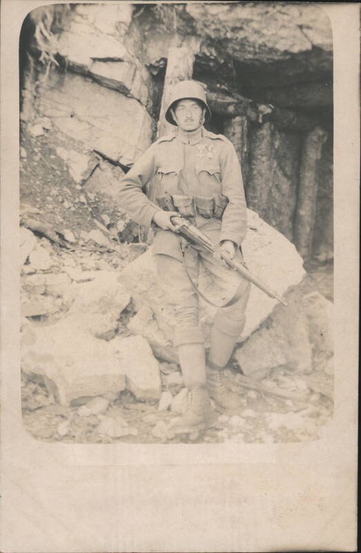 WWI Austro-Hungarian Soldier Sentry at Dugout Sette Comuni