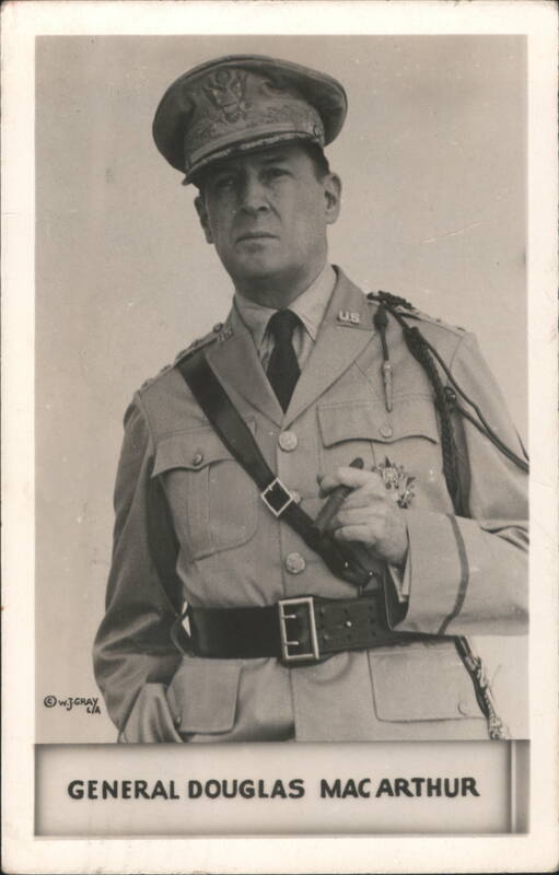 General Douglas MacArthur Portrait Uniform Holding Cigar