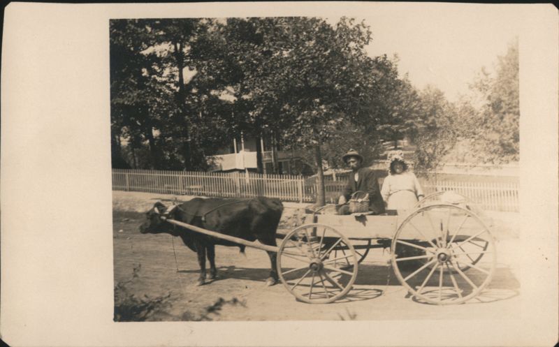 Mountain Farmer and Wife in Ox Cart, Demorest Georgia