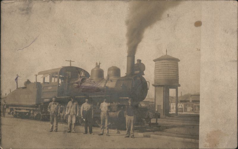 M.V. Ry. Steam Locomotive No. 107 with Railroad Crew