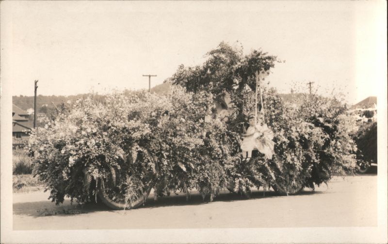 Floral Parade Float with Child, Strawberry Festival 1912 Roseburg Oregon