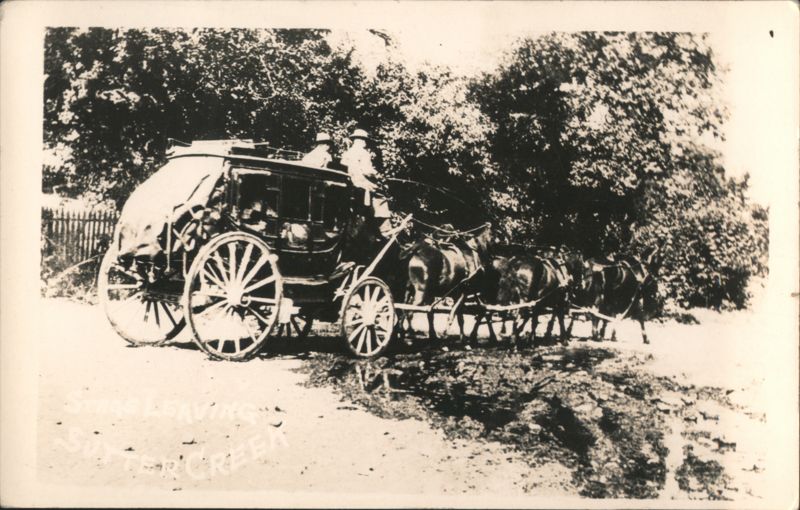 Stagecoach Team Leaving Sutter Creek California