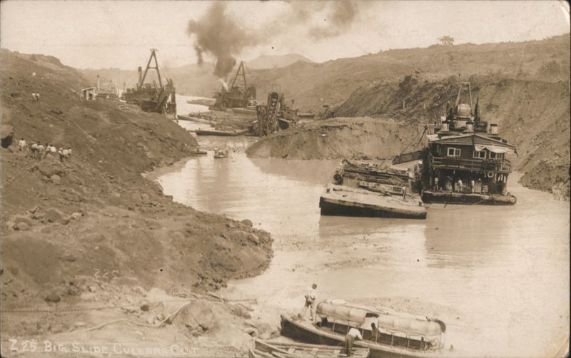 Big Slide, Culebra Cut, Panama Canal Construction Dredges