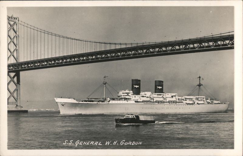 S.S. General W.H. Gordon Passing Under Bridge Steamers
