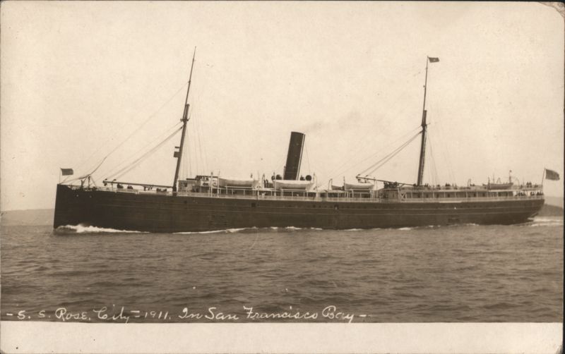 S.S. Rose City Steamship, San Francisco Bay, 1911 California
