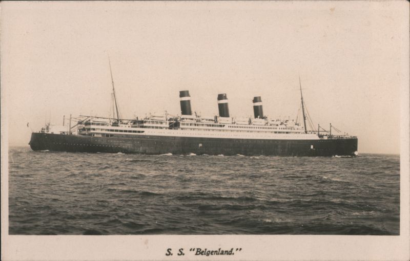S.S. Belgenland Three-Funnel Steamship Red Star Line