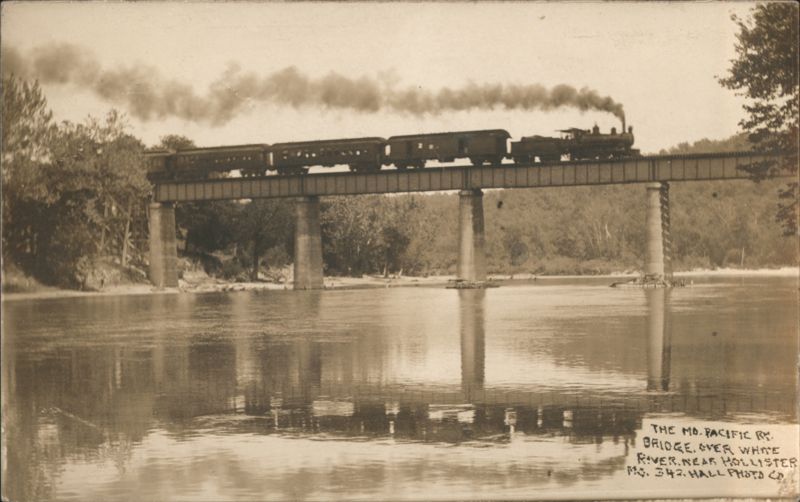 Missouri Pacific Ry. Bridge Over White River Steam Train Hollister
