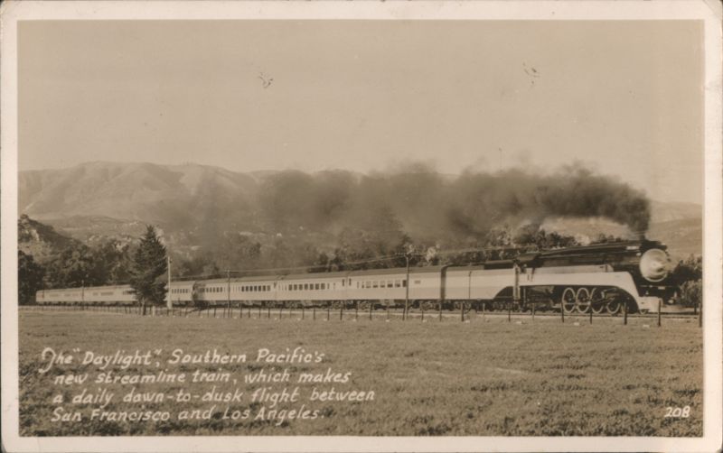 Southern Pacific Daylight Streamline Steam Train Trains, Railroad