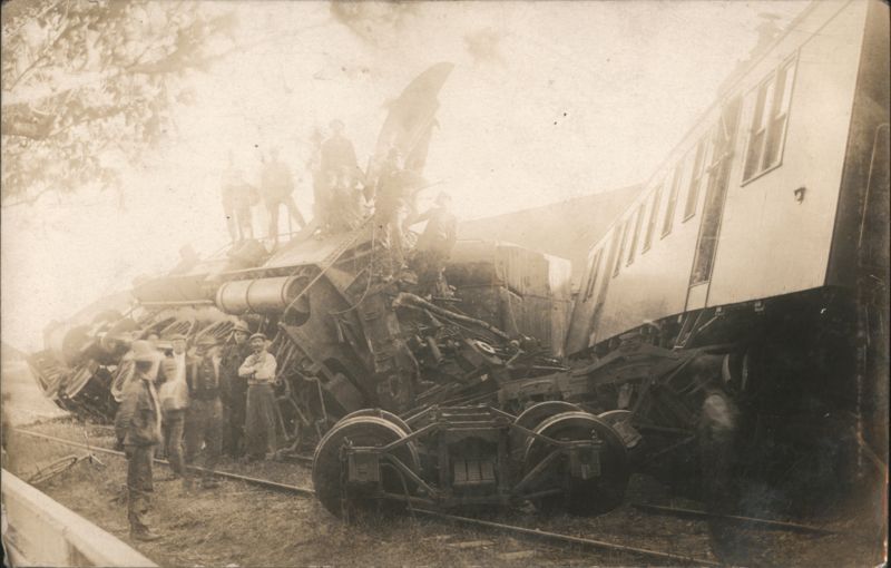 Train Wreck Locomotive Derailment Corning California 1910
