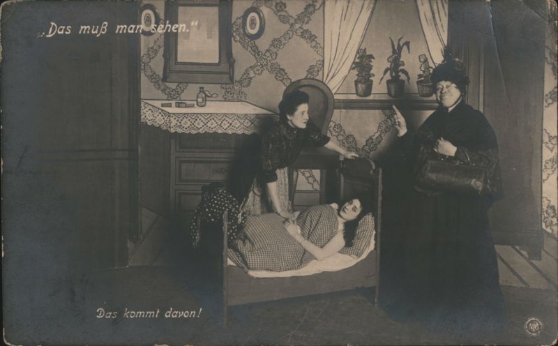 Das kommt davon! Humorous German Bedroom Scene NPG